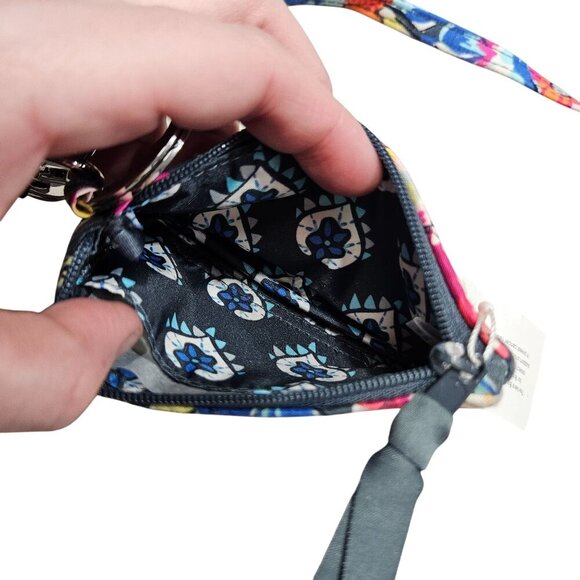 Vera Bradley NWT Wristlet Floral‎ ID Card Holder Lanyard Multicolor Zip Pouch - Picture 3 of 7